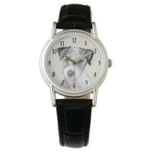 Reloj De Pulsera Pintura Rusell Terrier - Arte Perro Original