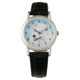 Reloj De Pulsera Pintura Samoyed - Arte Perro Original Cuto