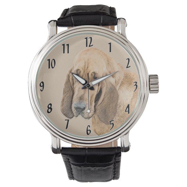 Reloj De Pulsera Pintura Sangrienta - Arte Perro Original. (Anverso)