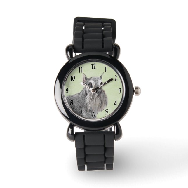 Reloj De Pulsera Pintura Schnauzer (gigante, estándar) - Arte de pe (Anverso)