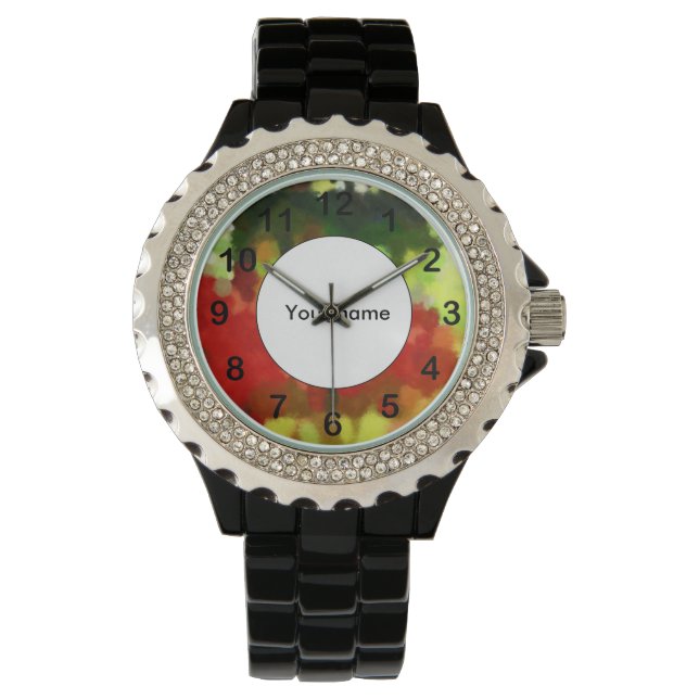 Reloj De Pulsera Pintura verde roja (Anverso)