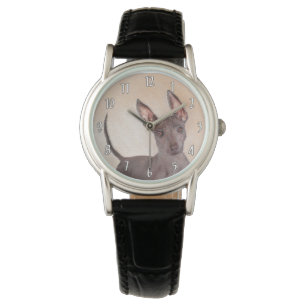 Reloj De Pulsera Pintura Xoloitzcuintli - Arte Perro Original Cuto