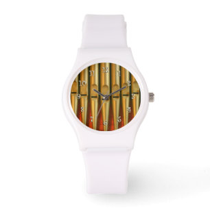 Reloj De Pulsera Pipes de oro y naranja