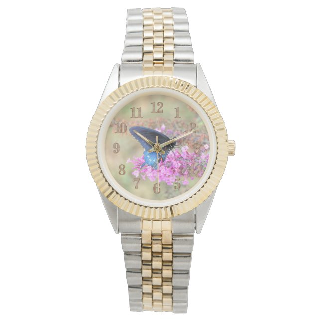 Reloj De Pulsera Pipevine Swallowtail en Buddleja (Anverso)