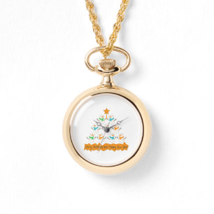 Reloj De Pulsera Pirámide de árboles de Navidad hecha de muñecos de