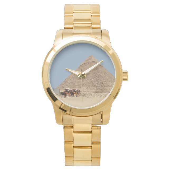 Reloj De Pulsera Pirámide de Khafre y una cadena de carros (Anverso)