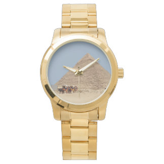 Reloj De Pulsera Pirámide de Khafre y una hilera de carros