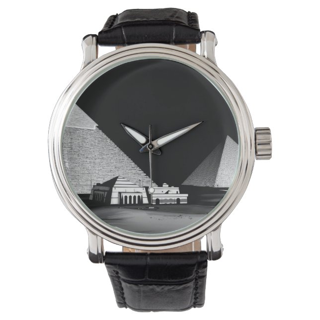 Reloj De Pulsera Pirámides negras y blancas (Anverso)
