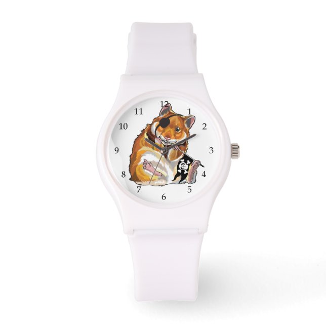 Reloj De Pulsera pirata de hamster dorado (Anverso)