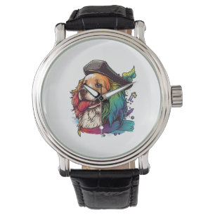 Reloj De Pulsera Pirata de perro de Golden Retriever
