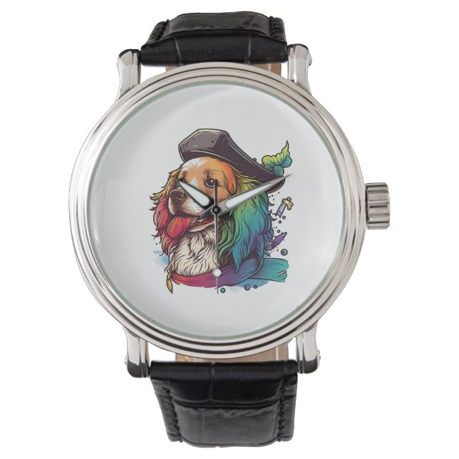 Reloj De Pulsera Pirata de perro de Golden Retriever (Anverso)