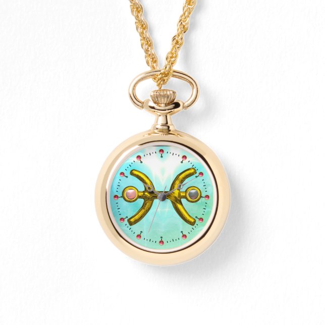 Reloj De Pulsera PISCES GOLD ZODIAC BIRTHDAY JEWEL, Pink Pearl (Anverso)