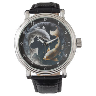 Reloj De Pulsera Pisces Moon Round Clock