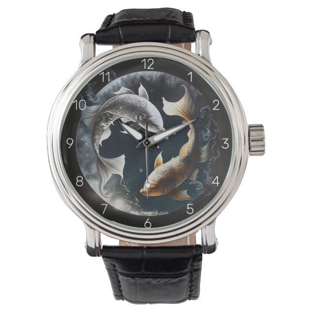 Reloj De Pulsera Pisces Moon Round Clock (Anverso)