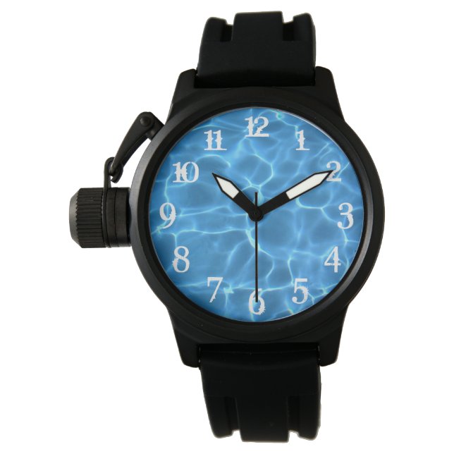 Reloj De Pulsera Piscina azul Aqua Foto Números de salpicaduras bla (Anverso)