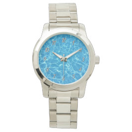 Reloj De Pulsera Piscina azul resplandeciente Agua azul