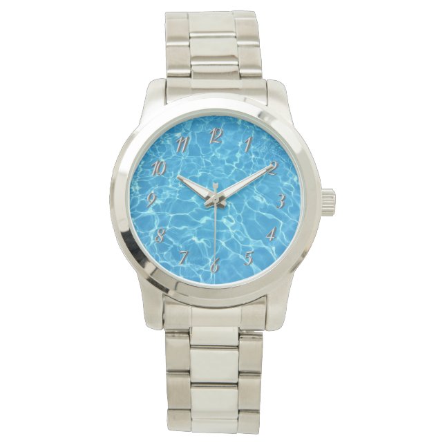 Reloj De Pulsera Piscina azul resplandeciente Agua azul (Anverso)