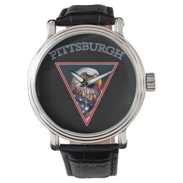 Reloj De Pulsera Pittsburgh American Bald Eagle (Anverso)