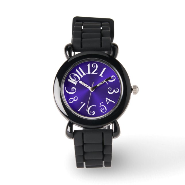 Reloj De Pulsera PixDezines diversión + funky radial violeta/falso  (Anverso)