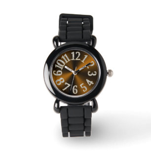 Reloj De Pulsera PixDezines divertido+funky marrón radial/falso ace
