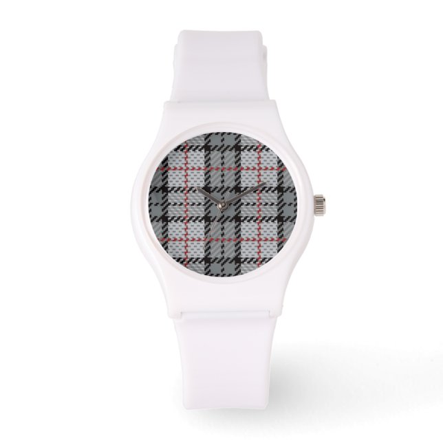 Reloj De Pulsera Pixel en gris con franja roja (Anverso)