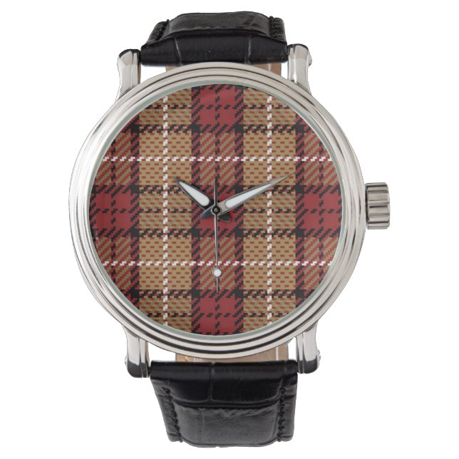 Reloj De Pulsera Pixel en rojo y oro (Anverso)