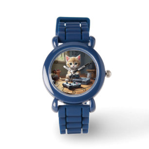 Reloj De Pulsera "Pixel Paws: The Gamer Kitten in Action"