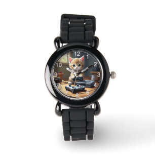 Reloj De Pulsera "Pixel Paws: The Gamer Kitten in Action"