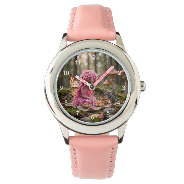 Reloj De Pulsera Píxico rosa y picnic del ratón (Anverso)