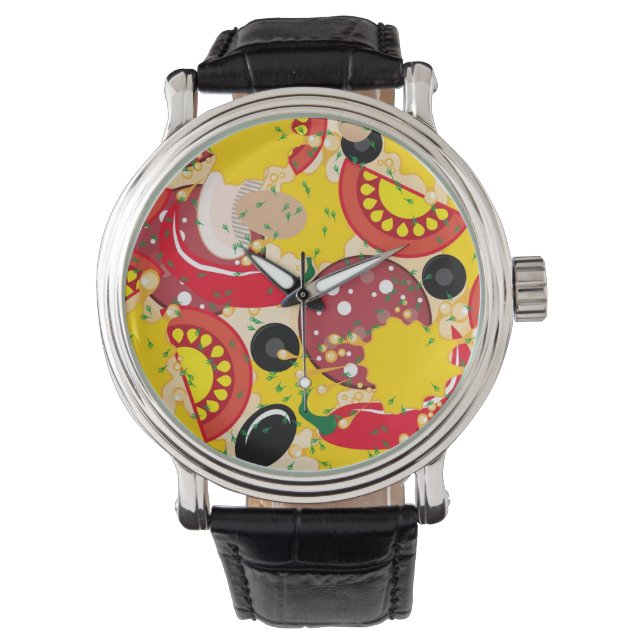 Reloj De Pulsera Pizza (Anverso)