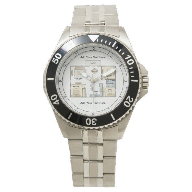 Reloj De Pulsera Planes de Arquitecto Personalizados (Anverso)