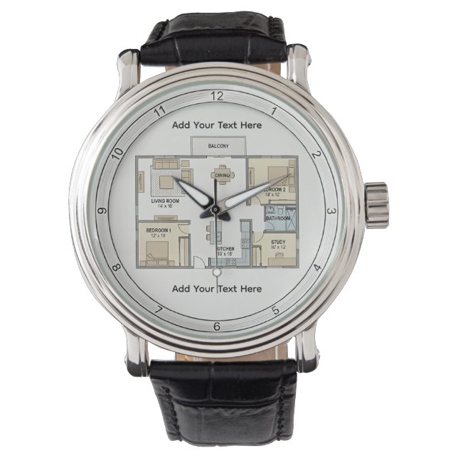 Reloj De Pulsera Planes de Arquitecto Personalizados (Anverso)