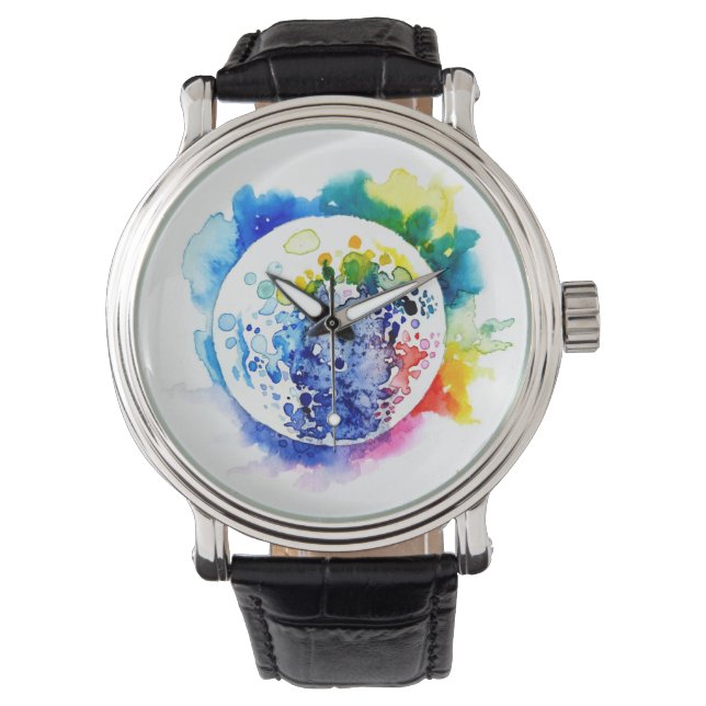 Reloj De Pulsera Planeta colorido (Anverso)