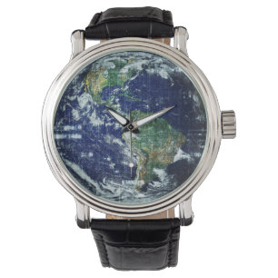 Reloj De Pulsera Planeta Madre Tierra Globe Rejilla Geométrica Arte