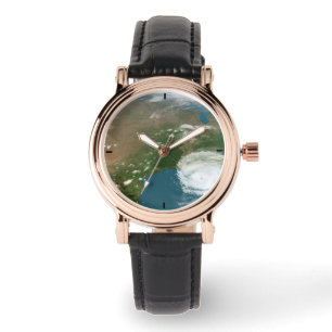 Reloj De Pulsera Planeta Panorámico Tierra Y Estados Unidos.