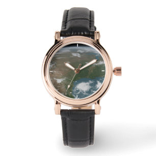 Reloj De Pulsera Planeta Panorámico Tierra Y Estados Unidos. 2