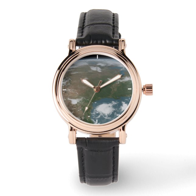 Reloj De Pulsera Planeta Panorámico Tierra Y Estados Unidos. 2 (Anverso)