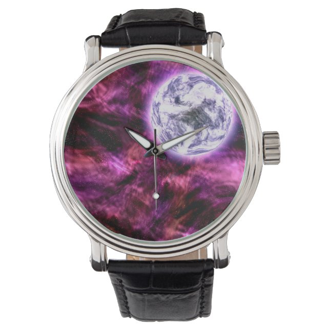 Reloj De Pulsera Planeta salvaje del espacio ultraterrestre mundial (Anverso)
