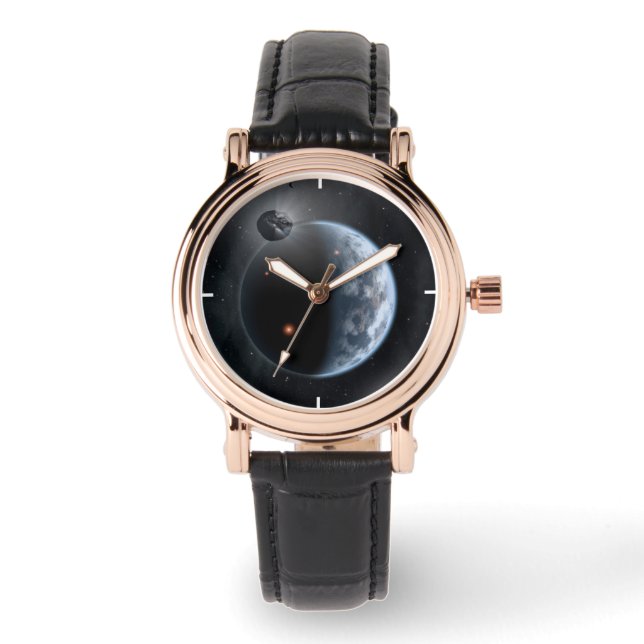 Reloj De Pulsera Planeta Similar A La Tierra Con Océanos Recubriend (Anverso)