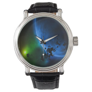 Reloj De Pulsera Planetas azules alienígenas y asteroides