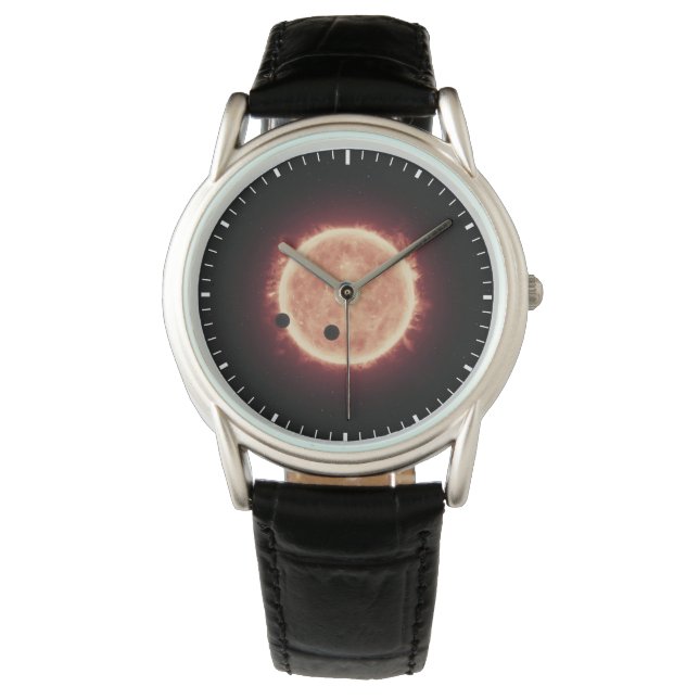 Reloj De Pulsera Planetas Transitando Estrella De Enano Rojo En Tra (Anverso)