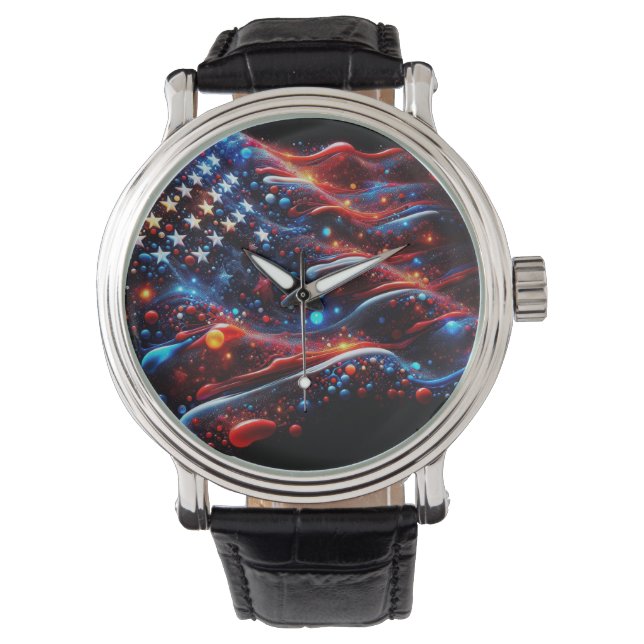 Reloj De Pulsera Plantas de pintura de la bandera de los Estados Un (Anverso)
