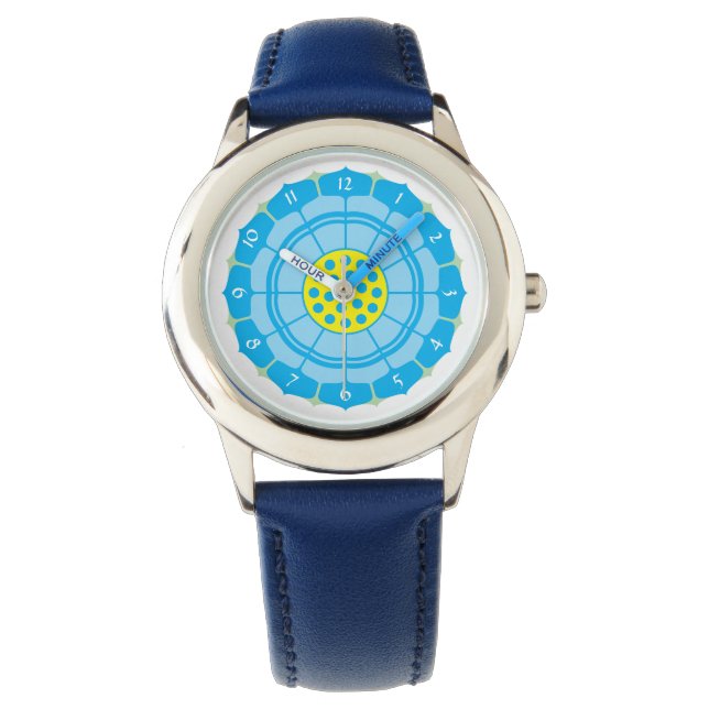 Reloj De Pulsera Plantilla de flores de Lotus (Anverso)