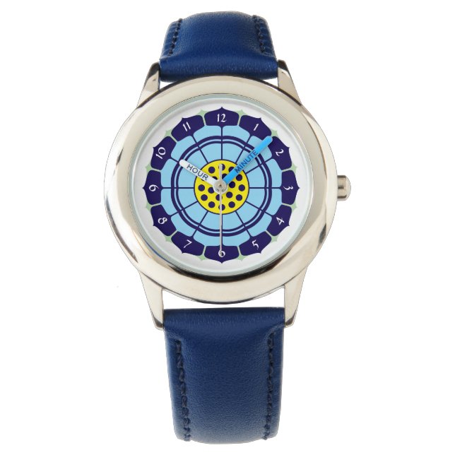 Reloj De Pulsera Plantilla de flores de Lotus (Anverso)