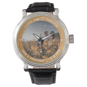 Reloj De Pulsera Plantilla de fotografía de aniversario de matrimon