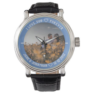 Reloj De Pulsera Plantilla de fotografía de Boda Pareja Aniversario
