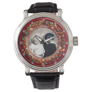 RELOJ DE PULSERA PLANTILLA DE FOTOGRAFÍA DE LA CORONA ROJA FLORENTI
