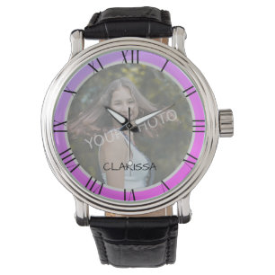 Reloj De Pulsera Plantilla de fotografía Gradiencia de arco iris No
