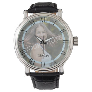 Reloj De Pulsera Plantilla de fotografía Números romanos simple ele