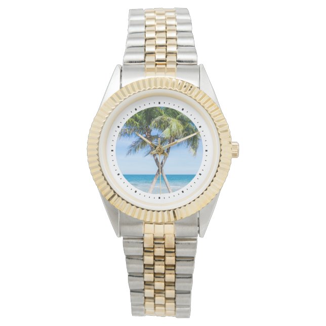 Reloj De Pulsera Plantilla de fotografía redonda personalizada DIY  (Anverso)